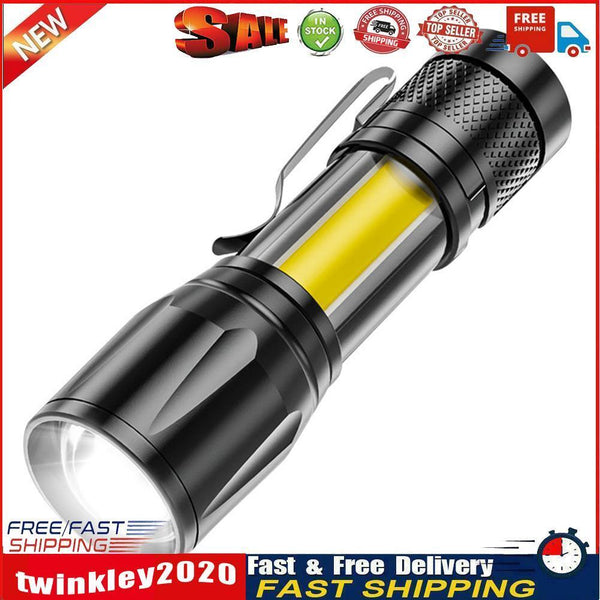XPE+COB LED USB Rechargeable Portable Torch Zoomable Household Flashlight Newly