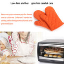 Heat Resistant Oven Baking Gloves Stove Kitchen Insulation Glove (Orange)