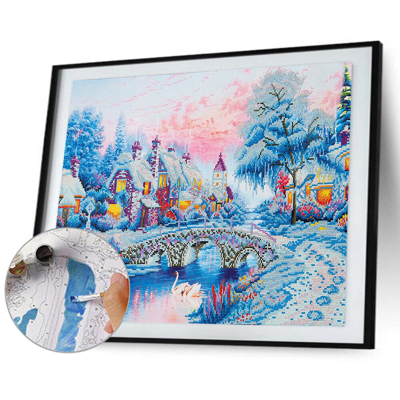 Four Seasons Frameless Picture Oil Paint By Numbers Hand Painted Picture Kit
