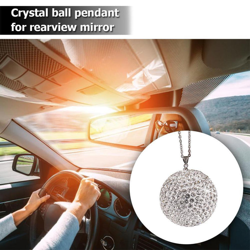 Rhinestone Ball Car Pendants Rearview Mirror Hanging Ornaments Auto Accessories