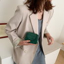 Pure Color Leather Mini Shoulder Bags Women Chain Messenger Bags (Green)