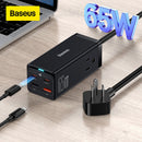 Baseus 65W GaN3 Pro Desktop Charger Power Strip Charging Station (Black) Newly