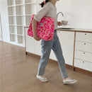 Women Leopard Pattern Printing Shoulder Bag Fashion Canvas Tote Shopping Bags