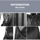 Leather Backpack College Bag Large Capacity Shoulder Bag Travel Tote Backpack