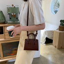 Women Solid Crossbody Handbag PU Female Simple Travel Shoulder Top-Handle Bags
