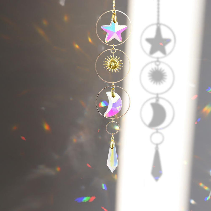 Metal Rainbow Collection Hanging Star Moon Crystal Prisms Home Decor (36)