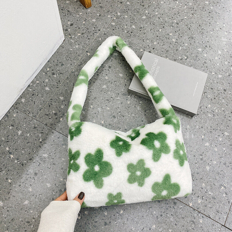 Women Soft Warm Plush Handbags Autumn Winter Fluffy All-Match Phone Evening Bags