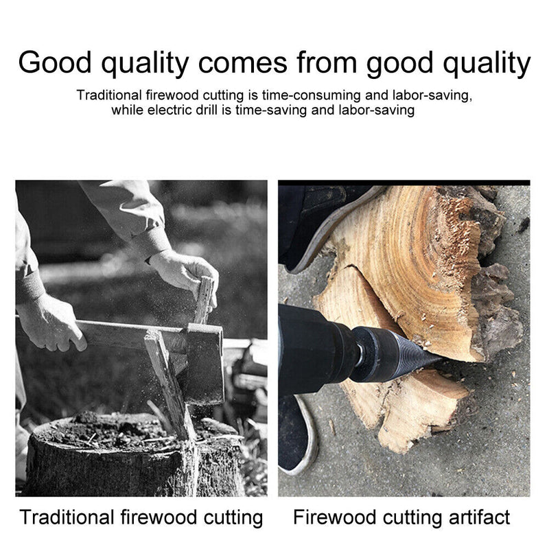 32mm Firewood Splitter Drill Bits Cutting Wood Cone Twist Auger (Square) Newly