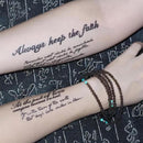 Waterproof Temporary Tattoos Sexy Romantic Tattoo Stickers  Letters Feather`