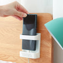 Wall Organizer Adhesive Remote Control Phone Charging Plug Holder (White) Newly