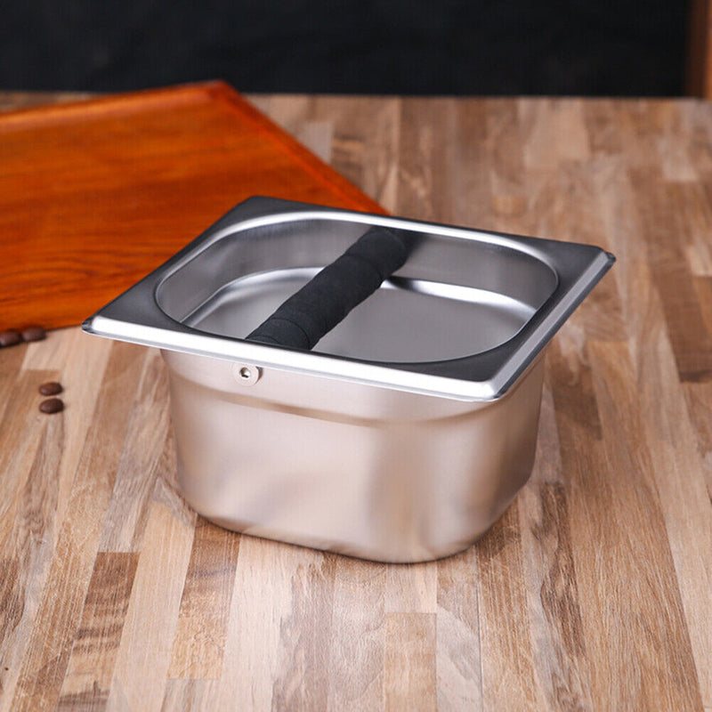 Stainless Steel Coffee Residue Knock Box Coffee Grounds Grind Bucket (A S) Newly