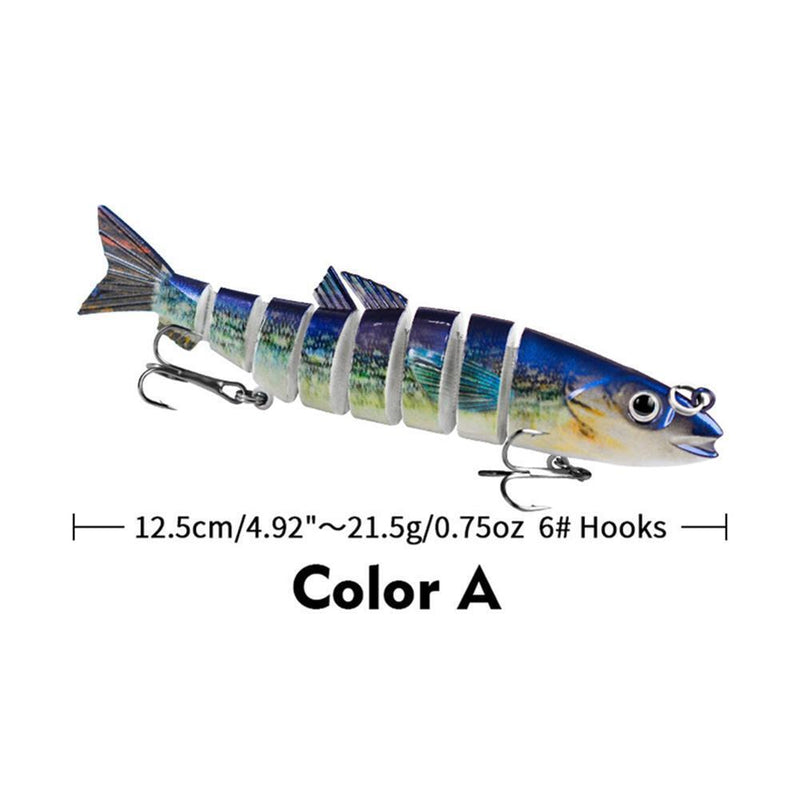 Multi Jointed 12.5cm 21.5g Lures Artificial Wobbler Fishing Hard Bait (A)