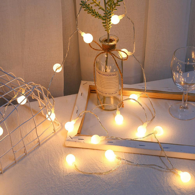 80LED Battery Box Ball String Light Christmas Party Decorative Lamp (10m)