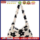 Fashion Women Winter Hit Color Flower Love Plush Shoulder Bag Large Tote Handbag