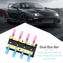 60A 32V 4 Gang Dual Positive Negative Bus Bar with 8 Ring Terminals for Marine