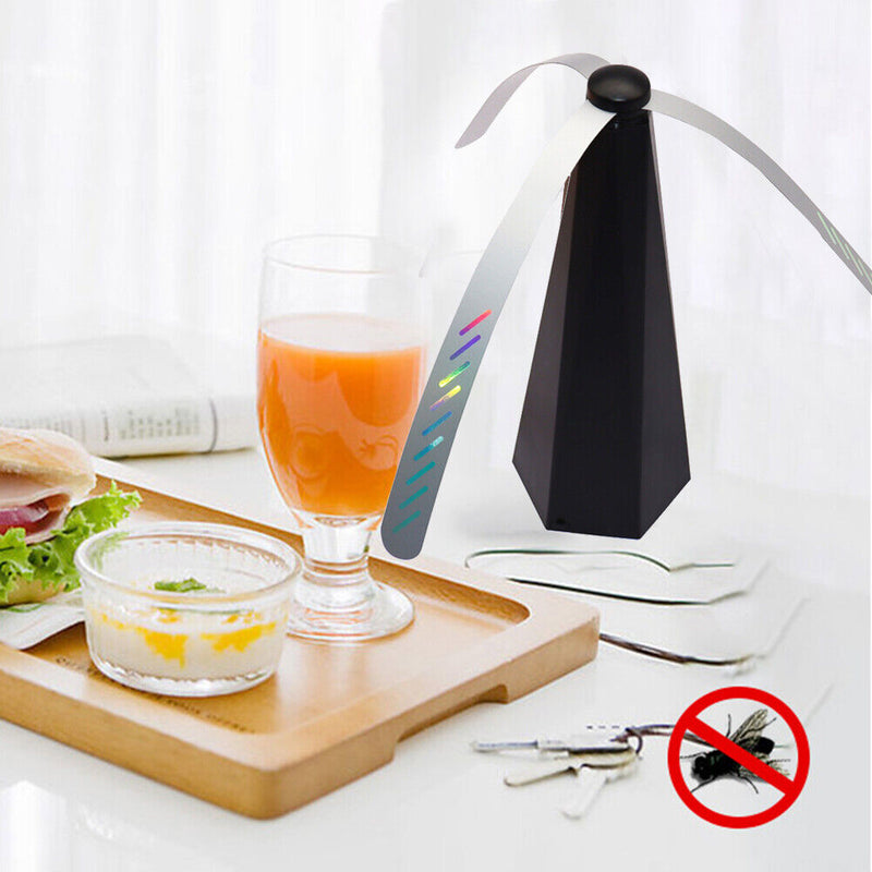 USB Charging Fly Repellent Fan Picnic Food Mosquito Insect Killer (Black)