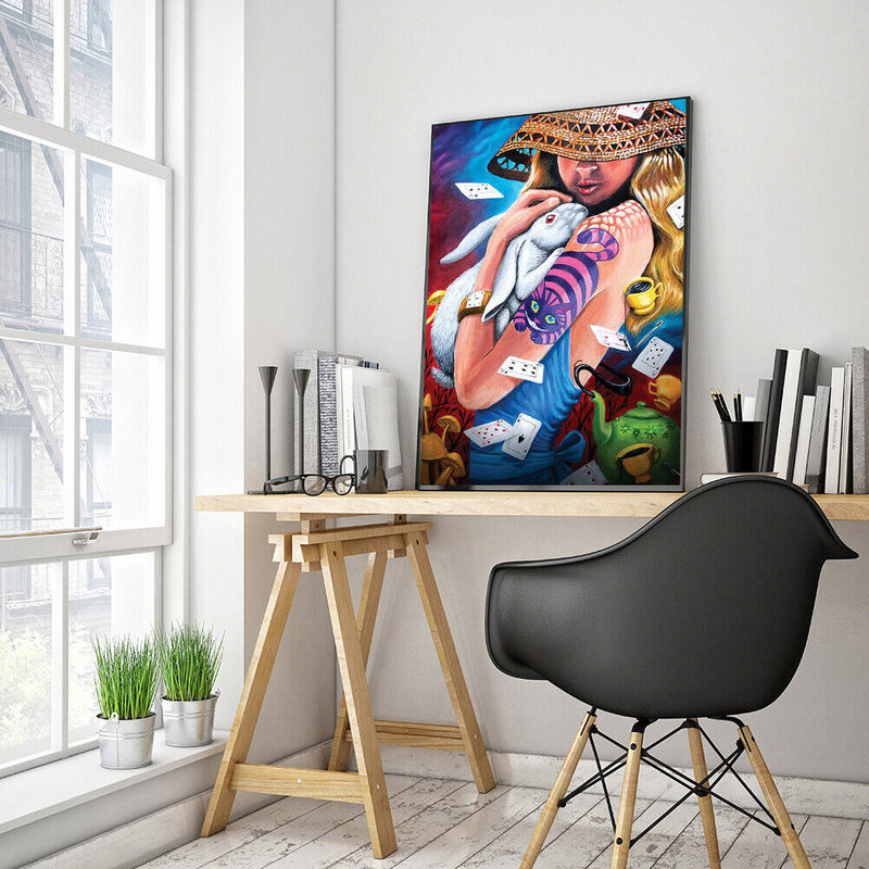 Girl Holding Rabbit 40x50cm Oil Paint By Numbers Picture DIY M730