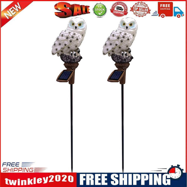 2pcs LED Solar Light Owl Outdoor Lawn Stakes Lamp Home Garden Decoration