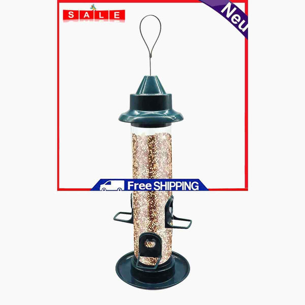 Bird Feeders - Wild Bird Seed Feeders Tube for Outside Included Hanging Rope