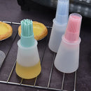 Portable Silicone Oil Bottle with Brush Grill Liquid Baking Tool (Blue)