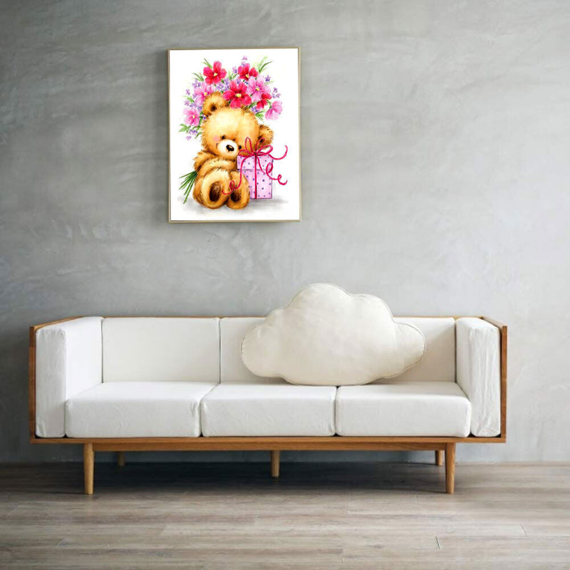 #A Full Ecological Cotton Thread 11CT 3 Teddy Bear Cross Stitch Cartoon Series K