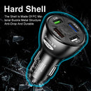 4 Ports USB QC3.0 Charger 50W 7A Auto Fast Charging Adapter in Car (Black) Newly