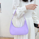 Pure Color Underarm Hobos Bag Casual Ladies Zipper Mini Purse Top-handle Handbag