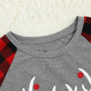 Parent-Child Pajamas Suit Christmas Letter Plaid Sleepwear Match Family Outfits