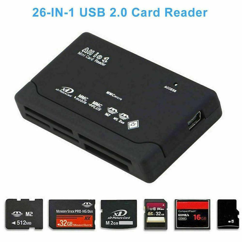 All in One 1 Memory Card Reader-USB External SD SDHC Mini Micro M2 MMC XD  hot.