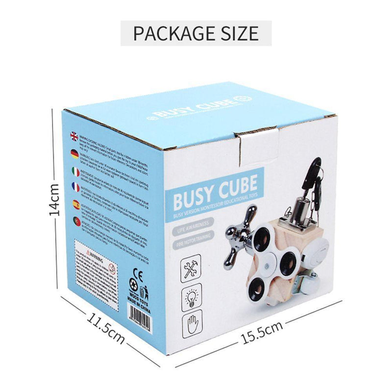 Development Wood Busy Board Early Learning Unlock Blocks Sensorial Game