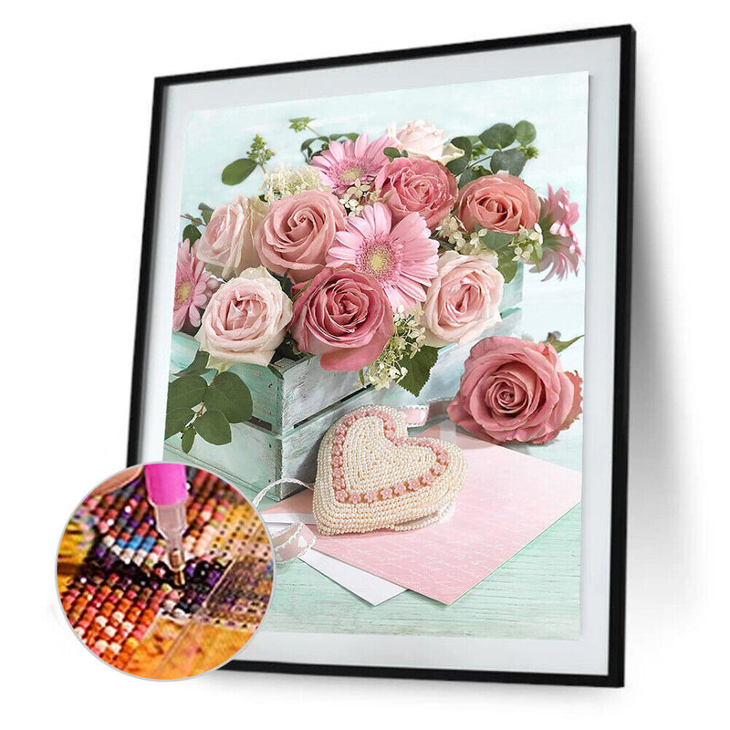 5D Diamond Painting Table Rose Full Round Rhinestone DIY Crafts Home Decorations