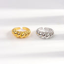 Trendy Creative Party Gift French Croissant Ring Adjustable Twill Opening
