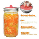 5pcs Wide Mouth Mason Jar Lids Silicone Seal Cover Pickles Cap(Red)