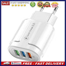 US EU Plug 3 Port USB Charger 3.1A Quick Charge 3.0 Wall Phone Charging Adapter