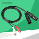 2RCA Male to Dual 2XLR Male 1.5m Stereo Audio Connection Microphone Cable Wire