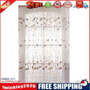 Breathing Floral Printed Window Screening Curtain Drape Home Decor(Coffee)