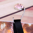 Portable Folding Table Bag Hook Hanger Holder Rose Rhinestone Decor(Pink)