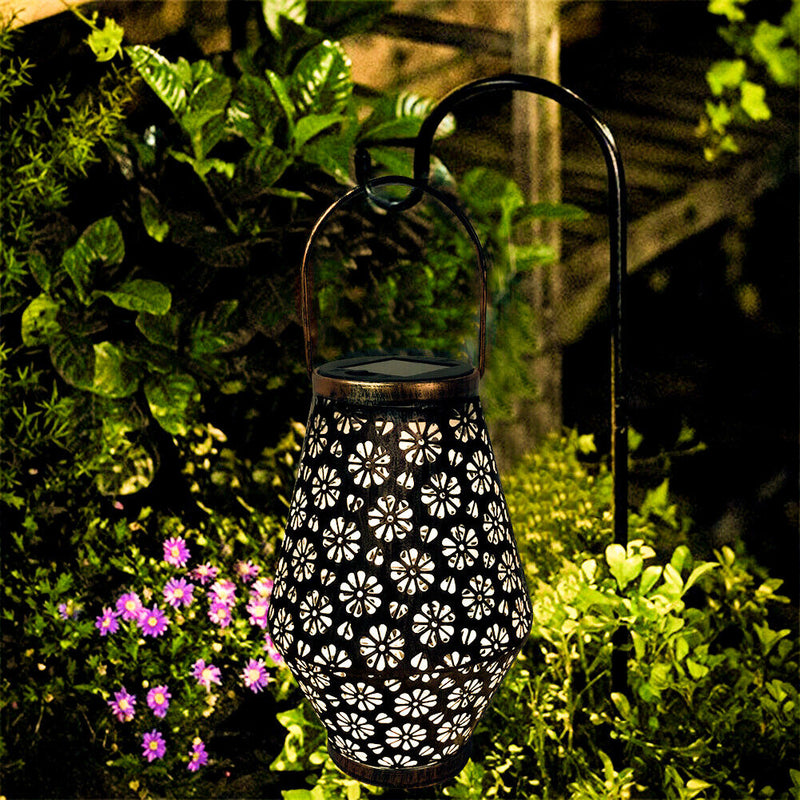 Solar Projection Lamp Outdoor LED Portable Wall Hanging Lantern for Garden Decor