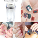 Nail Stamper Clear Silicone Head Manicure Tool Polish Transfer Template Kit