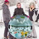 Ski Circle Inflatable Snow Sleds Snow Tube Sled with Handles and Bottom