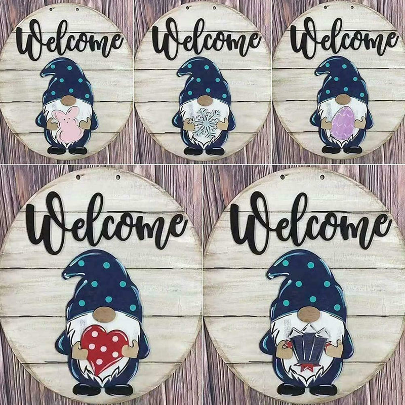 Gnome Door Hanger Welcome Door Hanging Plate Decoration Ornament SALE HOT U1V2