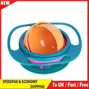 Novelty 360 Rotary Gyro Umbrella Spill-Proof Children Balance Bowl (Green)