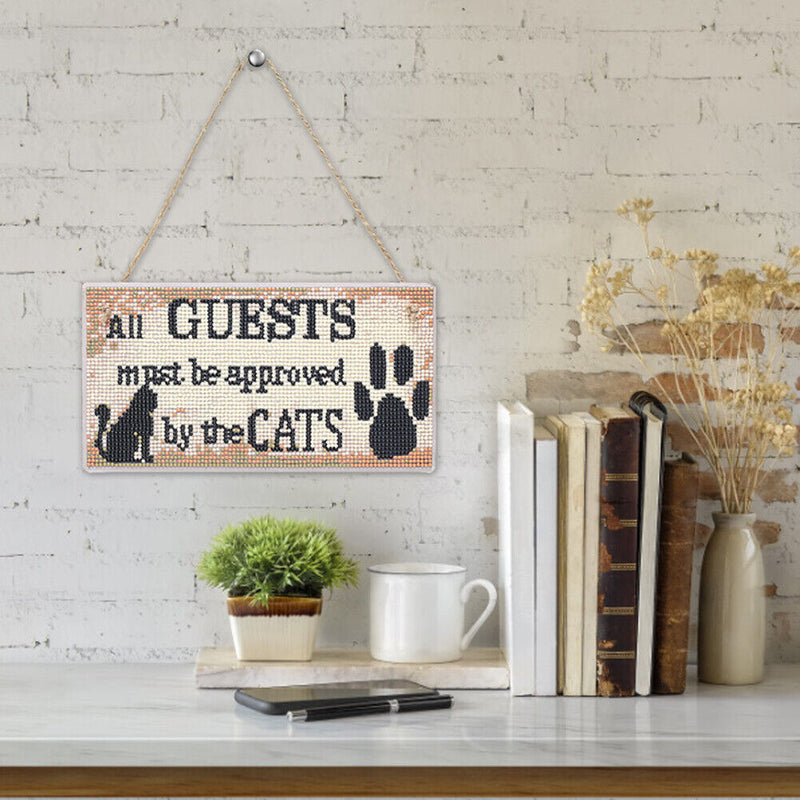 5D DIY Letter Full Drill Hanging Diamond Painting Craft Art Decor (Cat Paw)