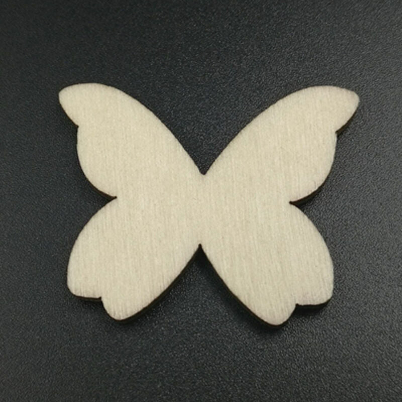 50x Mixed Size Butterflies MDF Wooden Shape Craft Embellishments HOT Wood C6V0