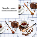 5PCS Long Handle Spoon Wood Soup Coffee Kitchen Tableware (Old Paint Black)