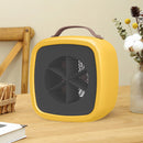 500w Mini Electric Heating Fan with Handle Desktop Warm Air Blower (Yellow)