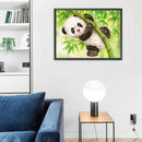 5D Panda Bamboo Mosaic Full Round Diamond Drawing Handmade Rhinestone Craft Gift