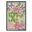 14CT Stamped Cross Stitch Kits DIY Flowers Mosaic Artwork for Home Decor Gift