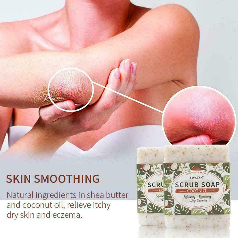 Coconut Scrub Soap Gently Softens Cuticles And Rejuvenates Cleansing Body A9M2