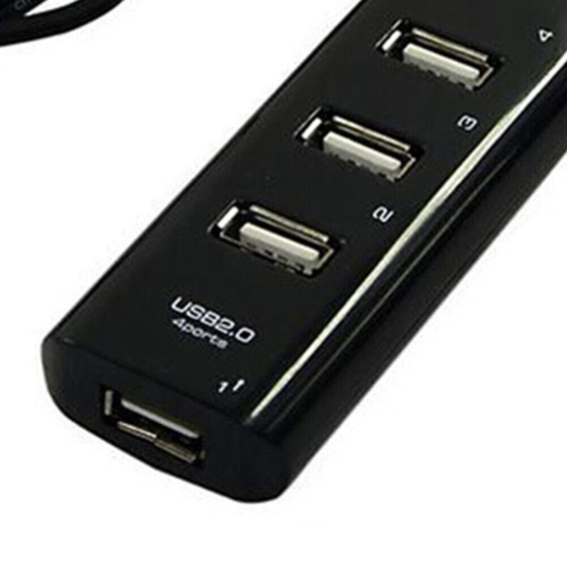4 Port USB 2.0 Hub w/ 1.6-Foot Cable for PC Flash Drive Mobile HDD (Black)